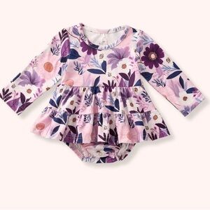 Floral Long Sleeve Baby One Piece